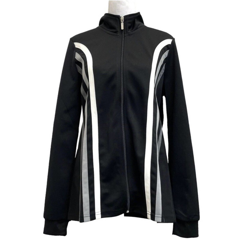 Masseys Vintage Black Gray Striped Bowling Jacket Retro Style